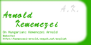 arnold kemenczei business card